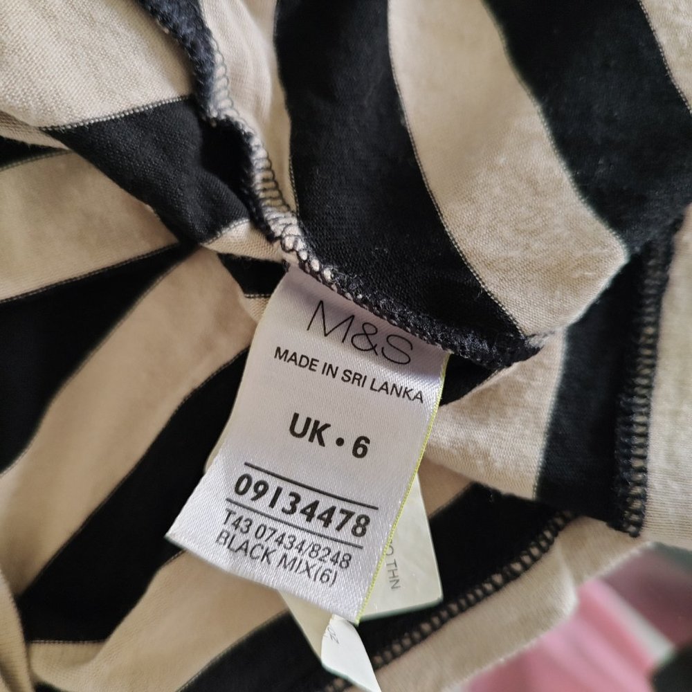 Marks & Spencer striped beige and black sleeveless top - Picture 5 of 5